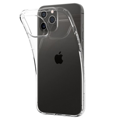 Удароустойчив, силиконов кейс за iPhone 12 / 12 Pro от Spigen Liquid Crystal - Прозрачен