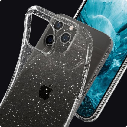 Удароустойчив, силиконов кейс за iPhone 12 / 12 Pro от Spigen Liquid Crystal - Glitter Crystal