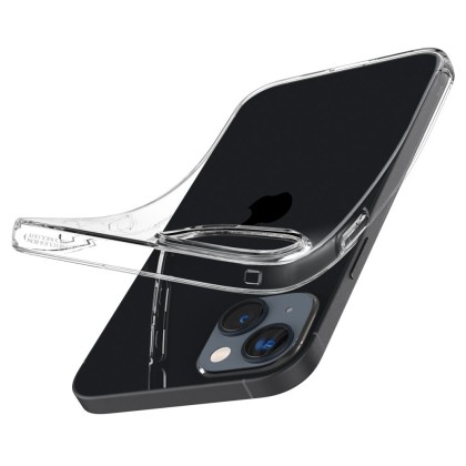 Удароустойчив, силиконов кейс за iPhone 14 от Spigen Liquid Crystal - Прозрачен