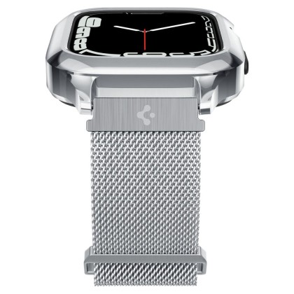Калъф с верижка за Apple Watch 4/5/6/7/8/9/SE (44/45 mm) от Spigen Metal Fit Pro - Сребрист