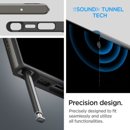 Твърд хибриден кейс за Samsung Galaxy S23 Ultra от Spigen Neo Hybrid - Gunmetal