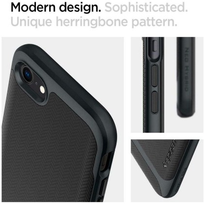 Твърд хибриден кейс за iPhone 7 / 8 / SE 2020-2022 от Spigen Neo Hybrid - Metal Slate