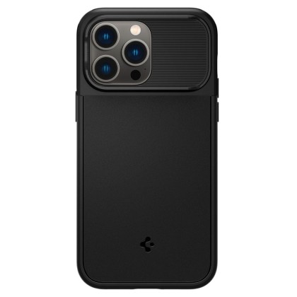 Кейс с капак за камерата за iPhone 14 Pro от Spigen Optik Armor Mag MagSafe - Черен