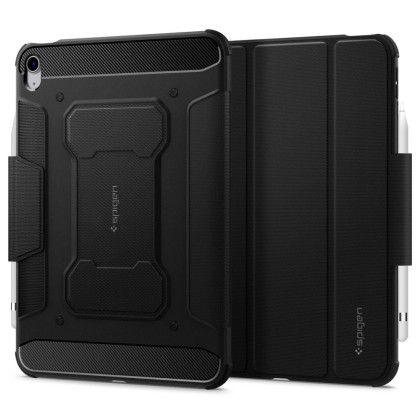 Удароустойчив калъф за iPad 10.9 2022 от Spigen Rugged Armor Pro - Черен -----