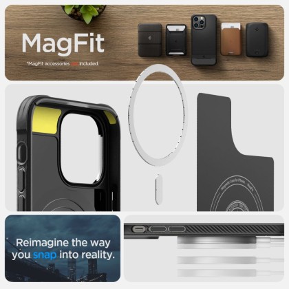 Удароустойчив кейс с MagSafe за iPhone 14 Pro Max от Spigen Rugged Armor Mag - Черен мат