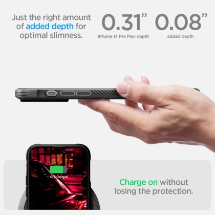 Удароустойчив кейс с MagSafe за iPhone 14 Pro Max от Spigen Rugged Armor Mag - Черен мат