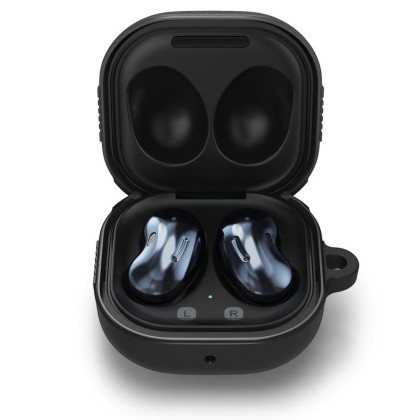 Удароустойчив силиконов калъф за Samsung Galaxy Buds FE / 2 / 2 Pro / Live / Pro от Spigen Rugged Armor - Черен мат