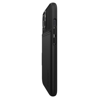 Твърд кейс със стойка за iPhone 13 от Spigen Slim Armor CS - Черен