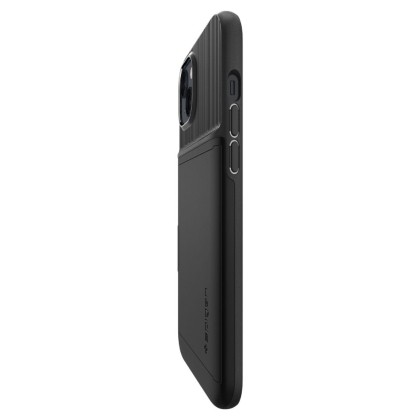 Твърд кейс със стойка за iPhone 14 Plus от Spigen Slim Armor CS - Черен