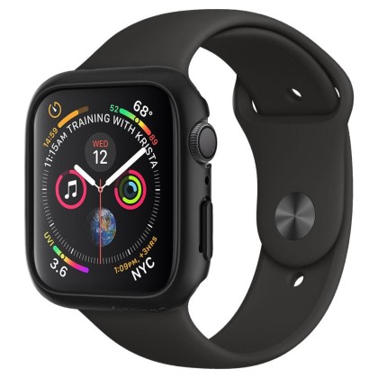 Твърд калъф за Apple Watch 4/5/6/SE (44mm) от Spigen Thin Fit - Черен