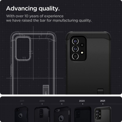 Удароустойчив, твърд кейс за Samsung Galaxy A33 5G от Spigen Tough Armor - Черен