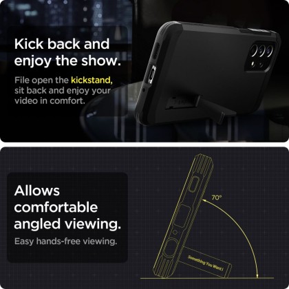 Удароустойчив, твърд кейс за Samsung Galaxy A33 5G от Spigen Tough Armor - Черен