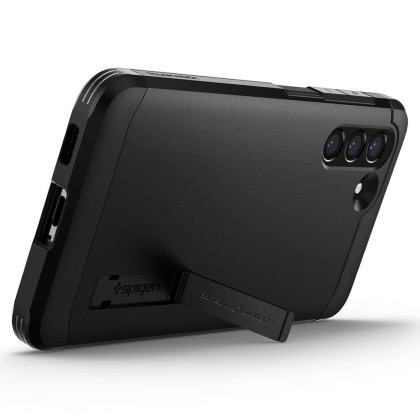 Удароустойчив, твърд кейс за Samsung Galaxy S21 FE от Spigen Tough Armor - Черен