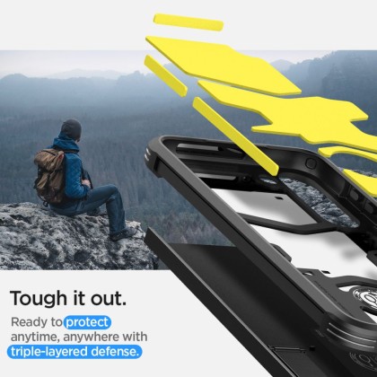 Удароустойчив, твърд кейс за Samsung Galaxy S23 от Spigen Tough Armor - Черен
