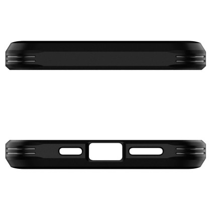 Удароустойчив, твърд кейс за iPhone 12 / 12 Pro от Spigen Tough Armor - Черен