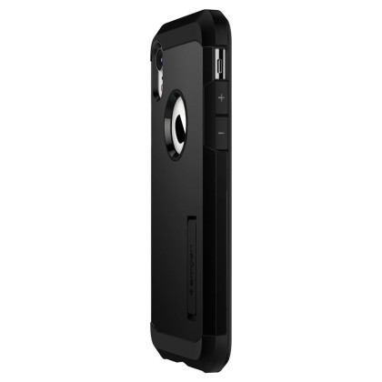 Удароустойчив, твърд кейс за iPhone XR от Spigen Tough Armor - Черен