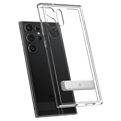 Удароустойчив твърд кейс за Samsung Galaxy S23 Ultra от Spigen Ultra Hybrid S - Прозрачен
