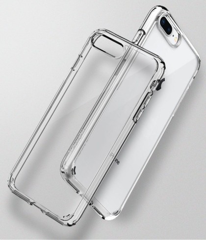Удароустойчив твърд кейс за iPhone 7 Plus / 8 Plus от Spigen Ultra Hybrid - Прозрачен