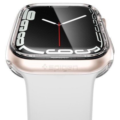Удароустойчив кейс с протектор за Apple Watch 7/8/9 (45mm) от Spigen Ultra Hybrid V1 - Crystal Clear 