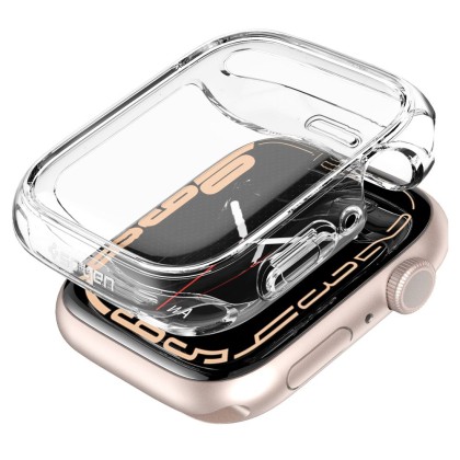 Удароустойчив кейс с протектор за Apple Watch 7/8/9 (45mm) от Spigen Ultra Hybrid V1 - Crystal Clear  -----