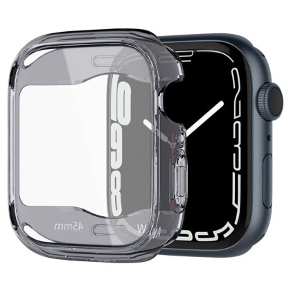 Удароустойчив кейс с протектор за Apple Watch 7/8/9 (45mm) от Spigen Ultra Hybrid - Space Crystal 