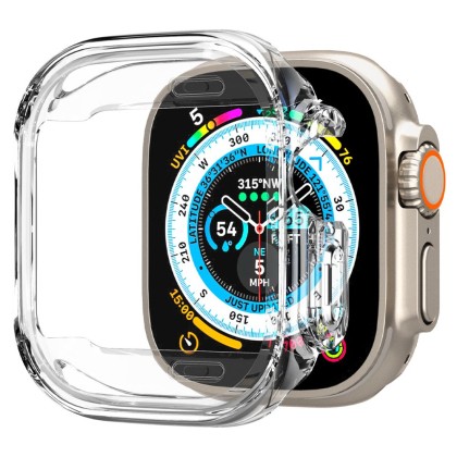 Удароустойчив кейс с протектор за Apple Watch Ultra 1/2 (49mm) от Spigen Ultra Hybrid - Crystal Clear 
