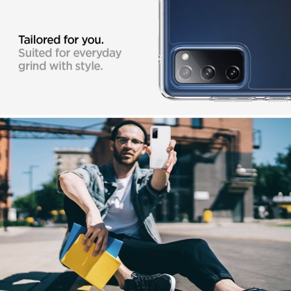 Удароустойчив твърд кейс за Samsung Galaxy S20 FE от Spigen Ultra Hybrid - Прозрачен