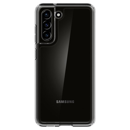 Удароустойчив твърд кейс за Samsung Galaxy S21 FE от Spigen Ultra Hybrid - Прозрачен