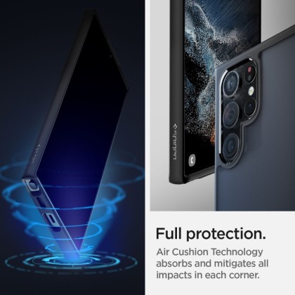 Удароустойчив твърд кейс за Samsung Galaxy S22 Ultra от Spigen Ultra Hybrid - Frost Black
