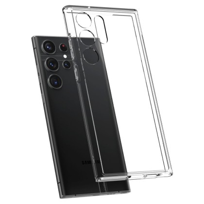 Удароустойчив твърд кейс за Samsung Galaxy S23 Ultra от Spigen Ultra Hybrid - Прозрачен
