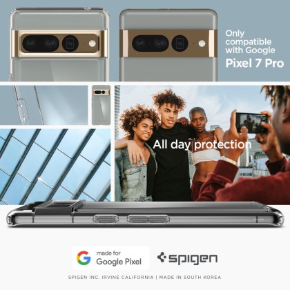 Удароустойчив твърд кейс за Google Pixel 7 Pro от Spigen Ultra Hybrid - Прозрачен
