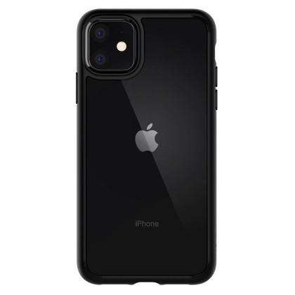 Удароустойчив твърд кейс за iPhone 11 от Spigen Ultra Hybrid - Матово Черно