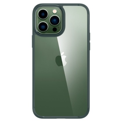 Удароустойчив твърд кейс за iPhone 13 Pro от Spigen Ultra Hybrid - Midnight Green