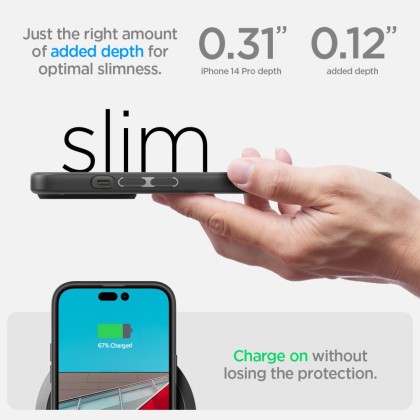 Удароустойчив твърд кейс за iPhone 14 Pro от Spigen Ultra Hybrid - Матово Черно