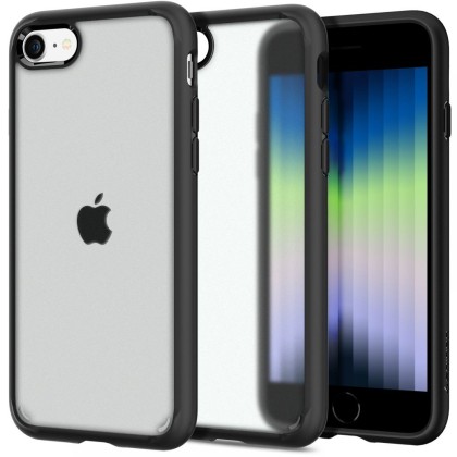 Удароустойчив твърд кейс за iPhone 7 / 8 / SE 2020-2022 от Spigen Ultra Hybrid - Frost Black
