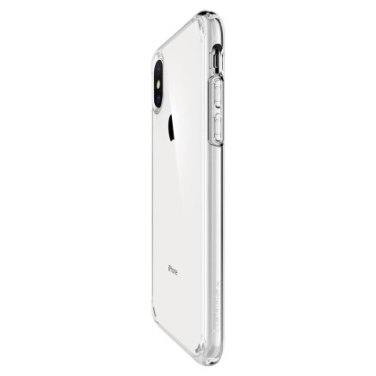 Удароустойчив твърд кейс за iPhone X / XS от Spigen Ultra Hybrid - Прозрачен