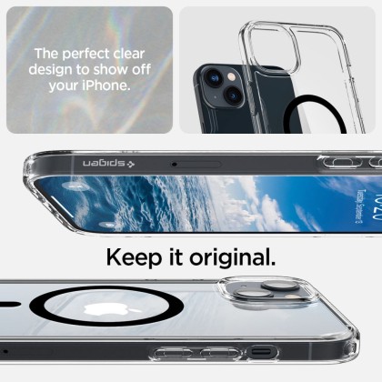 Удароустойчив кейс с MagSafe пръстен за iPhone 14 Plus от Spigen Ultra Hybrid Mag - Черен