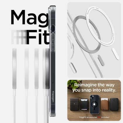 Удароустойчив кейс с MagSafe пръстен за iPhone 14 Plus от Spigen Ultra Hybrid Mag - Черен
