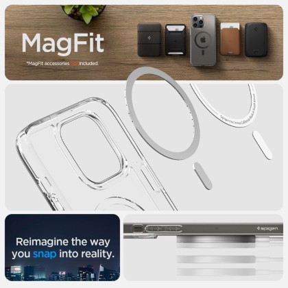 Удароустойчив кейс с MagSafe пръстен за iPhone 14 Pro от Spigen Ultra Hybrid Mag - Carbon Fiber