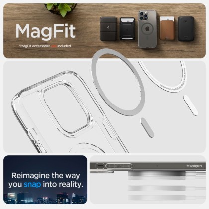 Удароустойчив кейс с MagSafe пръстен за iPhone 14 Pro от Spigen Ultra Hybrid Mag - Graphite