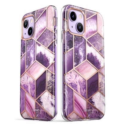 360 градусов калъф за iPhone 14 Plus / 15 Plus от Supcase Cosmo - Marble Purple