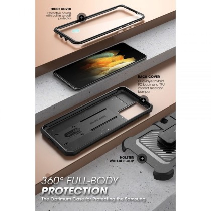 360 градусов калъф за Samsung Galaxy S21 FE от Supcase Unicorn Beetle Pro - Черен