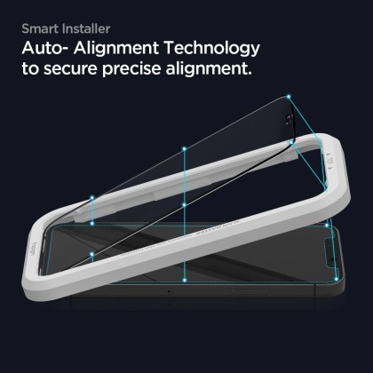 2 броя протектори за дисплей на iPhone 12 / 12 Pro от Spigen ALM Glass FC - Черни