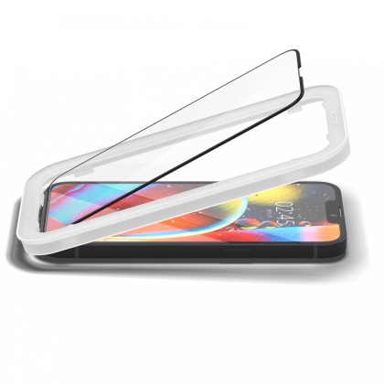 2 броя протектори за дисплей на iPhone 13 / 13 Pro / 14 от Spigen ALM Glass FC - Черни