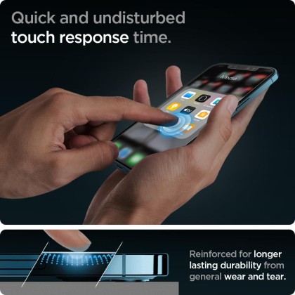 2 броя стъклени протектори за дисплей на iPhone 12 Pro Max от Spigen Glas.TR 