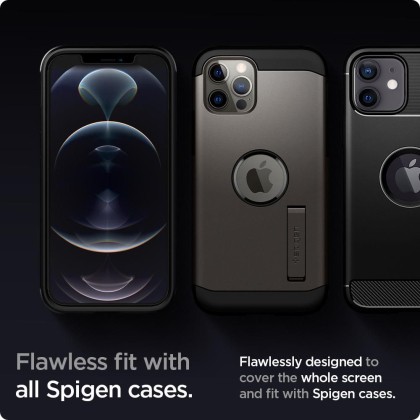 2 броя стъклени протектори за дисплей на iPhone 12 / 12 Pro от Spigen Glas.TR 
