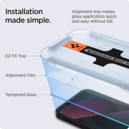 2 броя стъклени протектори за дисплей на iPhone 13 / 13 Pro / 14 от Spigen Glas.TR 