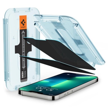2 броя стъклени протектори за дисплей на iPhone 13 Pro Max от Spigen Glas.TR 