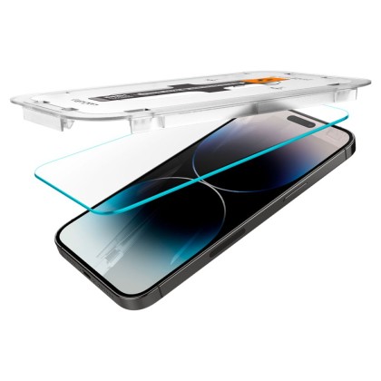2 броя стъклени протектори за дисплей на iPhone 14 Pro Max от Spigen Glas.TR 