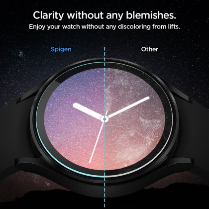 2 броя стъклени протектори за Samsung Galaxy Watch 5 Pro (45mm) от Spigen Glas.TR EZ-Fit 2-pack - Прозрачни